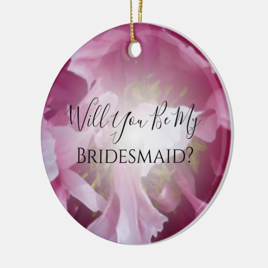 Pink Peony zal je mijn Bridesmaid zijn Keramisch Ornament (Links)