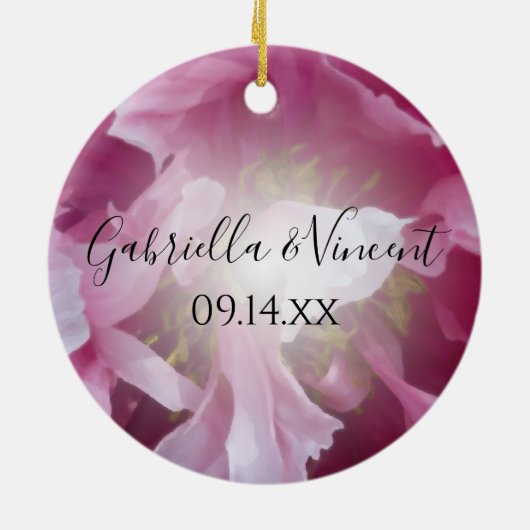 Pink Peony zal je mijn Bridesmaid zijn Keramisch Ornament (Achterkant)