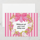 Pink Peppermint Christmas Kaart (Voorkant / Achterkant)