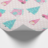 Pink Peppermint Gnome kerstboom Patroon Cadeaupapier (Hoek)