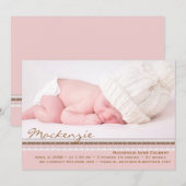 Pink Perfection Photo Birth Announement Aankondiging (Voorkant / Achterkant)