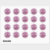 Pink Perky Peony Ronde Sticker (Vel)