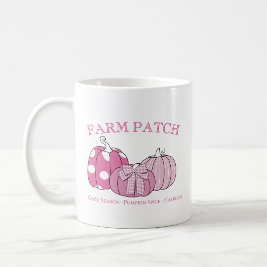 Pink Personal Farm Patch Koffiemok (Links)