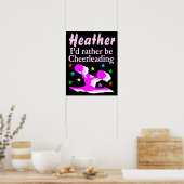 PINK PERSONALISEERD CHEERLEIDEND POSTER (Keuken)