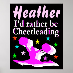 PINK PERSONALISEERD CHEERLEIDEND POSTER