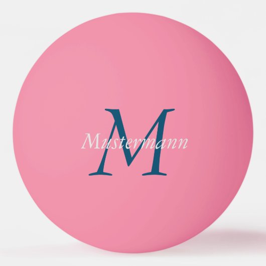 Pink personalisiert mit Monogramm Pingpongbal (Voorkant)