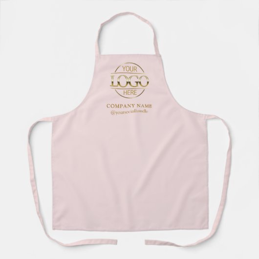 Pink Personalized Apron with Logo Custom Uniform Schort (Voorkant)