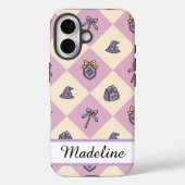 Pink Personalized Girly Checkered Case-Mate iPhone Case (Achterkant)