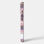 Pink Personalized Girly Checkered Case-Mate iPhone Case (Achterkant / Links)