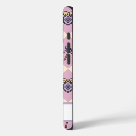 Pink Personalized Girly Checkered Case-Mate iPhone Case (Achterkant / Links)