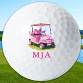 Pink Personalized Golf Cart Custom Monogram  Golfballen