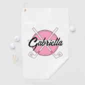 Pink Personalized Golf Monogram  Golfhanddoek (Insitu)