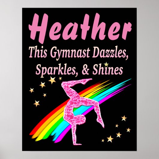 PINK PERSONALIZED GYMNASTICS POSTER (Voorkant)
