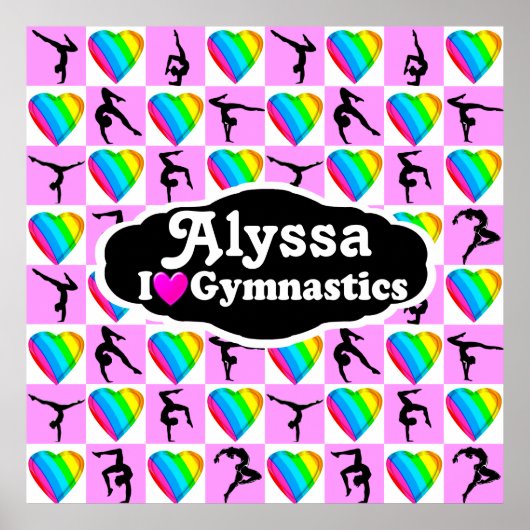 PINK PERSONALIZED GYMNASTICS POSTER (Voorkant)