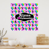 PINK PERSONALIZED GYMNASTICS POSTER (Keuken)