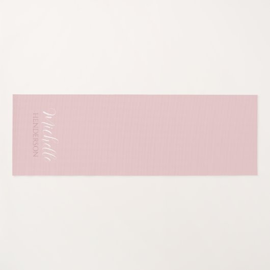Pink Personalized Monogram Custom Name Yogamat (Voorkant (horizontaal))
