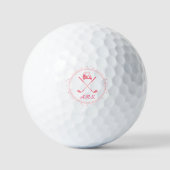 Pink Personalized Monogram Golf Balls Golfballen (Voorkant)