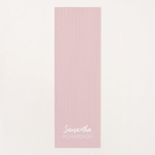 Pink Personalized Monogram Name Yogamat (Voorkant)
