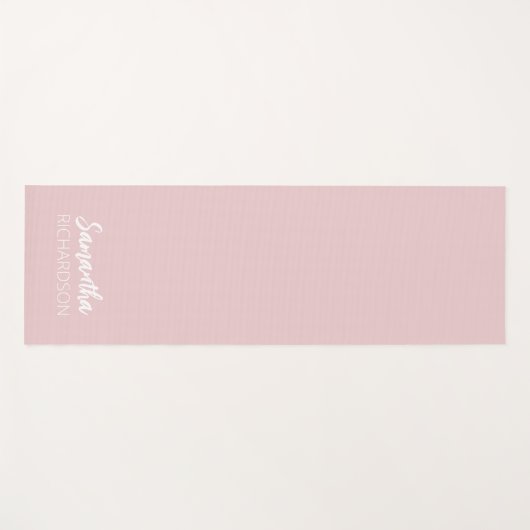 Pink Personalized Monogram Name Yogamat (Voorkant (horizontaal))