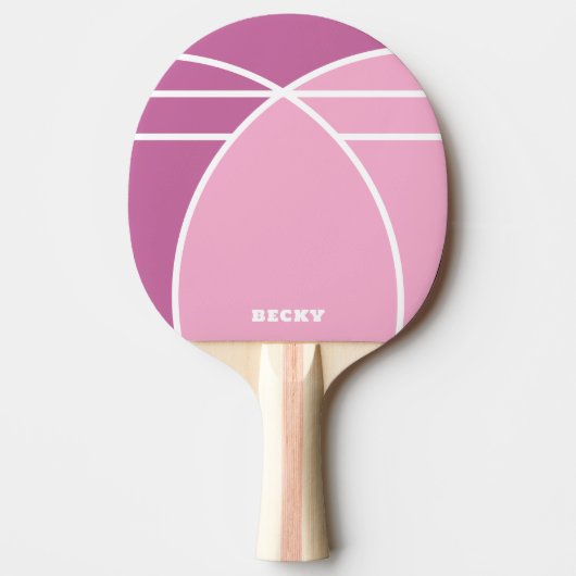 Pink Personalized Ping Pong Paddle with Name Tafeltennisbatje (Voorkant)