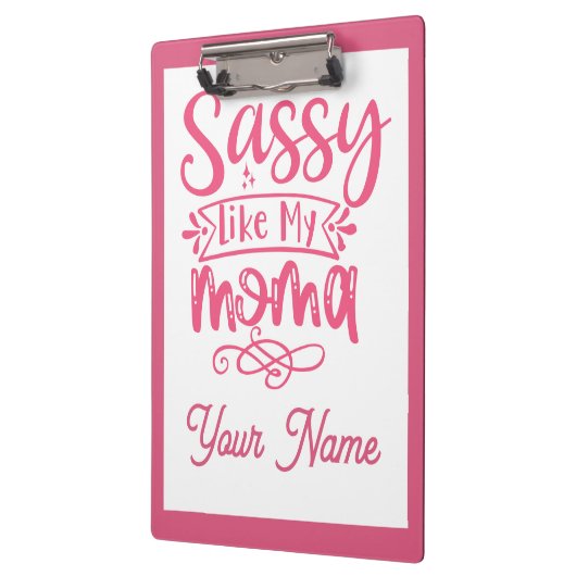 Pink Personalized "Sassy Moma"  Klembord (Links)