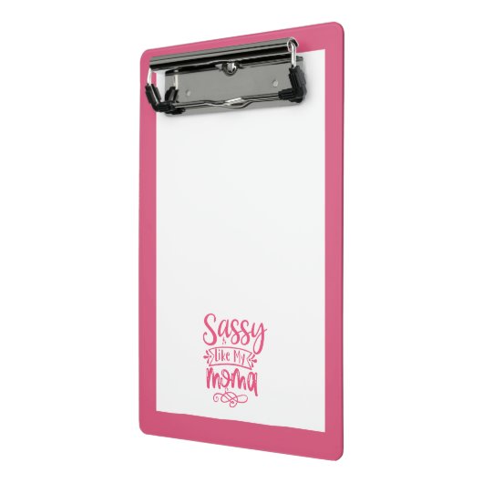 Pink Personalized "Sassy Moma"  Mini Klembord (Angled2)