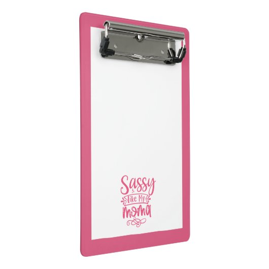 Pink Personalized "Sassy Moma"  Mini Klembord (Schuin)