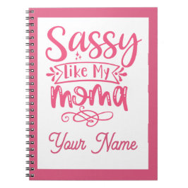 Pink Personalized "Sassy Moma" Notitieboek