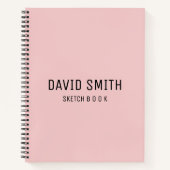 Pink Personalized Sketchbook Name Notitieboek (Voorkant)
