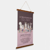 Pink Pet Cat Sitting Office Veterinary Service Hangend Wandkleed (Gebogen)