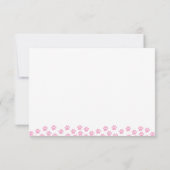 Pink Pet Paw Prints Custom Monogram Cute Lined Notitiekaartje (Achterkant)
