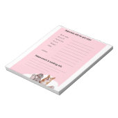 Pink Pet Sitter Intake Notitieblok (Linkerzijde)