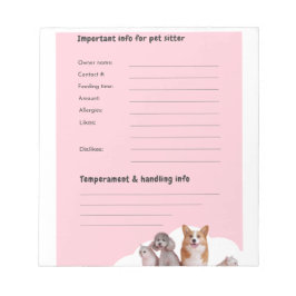 Pink Pet Sitter Intake Notitieblok