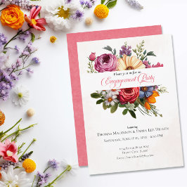 Pink Petal Dream Waterverf Engagement Party Kaart