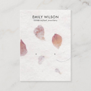 PINK PETAL HANDMADE PAPIER 2 STUD EARRING DISPLAY  VISITEKAARTJE