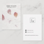 PINK PETAL HANDMADE PAPIER 2 STUD EARRING DISPLAY  VISITEKAARTJE (Voorkant / Achterkant)