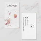 PINK PETAL HANDMADE PAPIER 2 STUD EARRING DISPLAY VISITEKAARTJE (Voorkant / Achterkant)