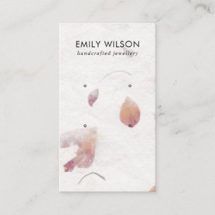 PINK PETAL HANDMADE PAPIER 2 STUD EARRING DISPLAY VISITEKAARTJE