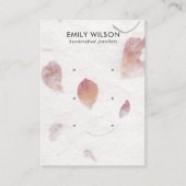 PINK PETAL HANDMADE PAPIER 3 STUD EARRING DISPLAY VISITEKAARTJE (Voorkant)