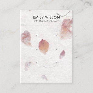 PINK PETAL HANDMADE PAPIER 3 STUD EARRING DISPLAY VISITEKAARTJE