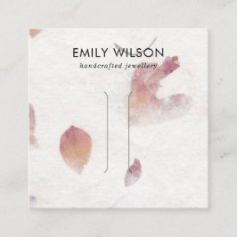 PINK PETAL HANDMADE PAPIER HAIR CLIP DISPLAATS KAA VIERKANTE VISITEKAARTJE