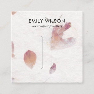 PINK PETAL HANDMADE PAPIER HAIR CLIP DISPLAATS KAA VIERKANTE VISITEKAARTJE