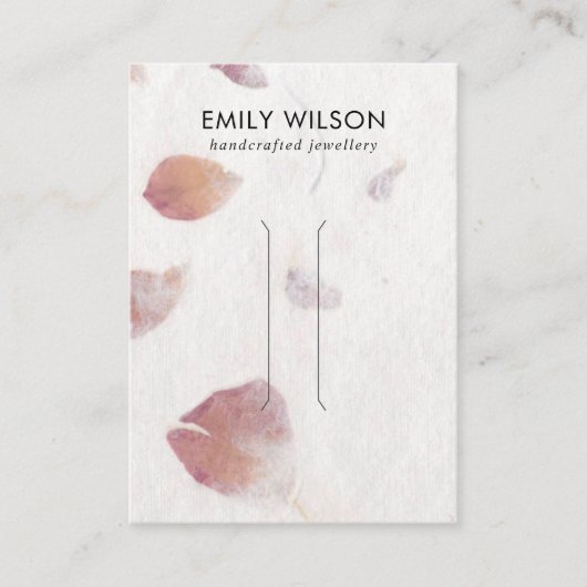 PINK PETAL HANDMADE PAPIER HAIR CLIP DISPLAATS KAA VISITEKAARTJE (Voorkant)