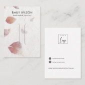 PINK PETAL HANDMADE PAPIER HAIR CLIP DISPLAATS KAA VISITEKAARTJE (Voorkant / Achterkant)