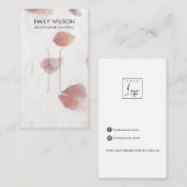 PINK PETAL HANDMADE PAPIER HAIR CLIP DISPLAATS KAA VISITEKAARTJE (Voorkant / Achterkant)