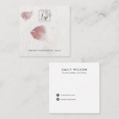 PINK PETAL HANDMADE PAPIER STUD EARRING DISPLAY VIERKANTE VISITEKAARTJE (Voorkant / Achterkant)