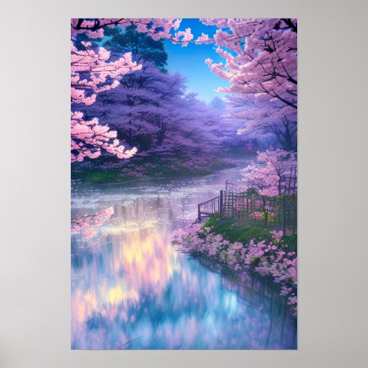 Pink Petal Paradise, Cherry Blossom Wonderland Poster (Voorkant)