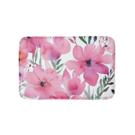 Pink Petals | Watercolor Floral Painted Flowers Badmat