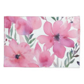 Pink Petals | Watercolor Floral Painted Flowers Kussensloop (Achterkant)
