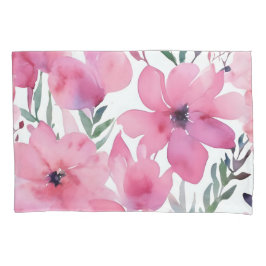 Pink Petals | Watercolor Floral Painted Flowers Kussensloop